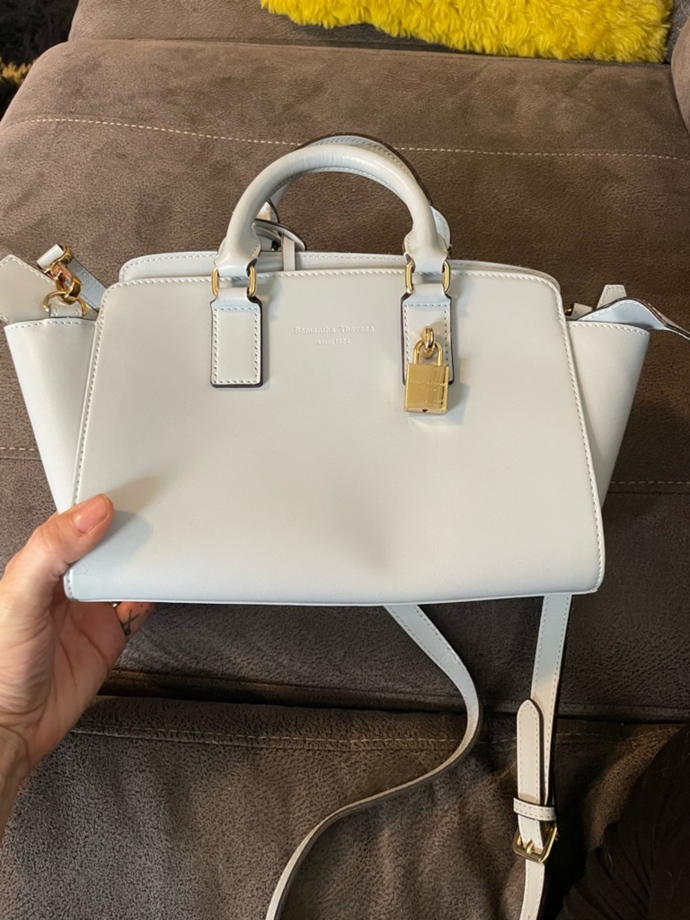 Samantha Thavasa Baby Blue Satchel with Gold Hardware